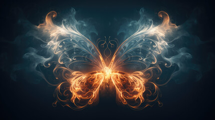 Wall Mural - butterfly flow of energy spirit animal shamanism spiritual flame - by generative ai