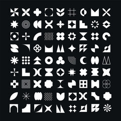 Wall Mural - set, collection geometric shapes. trendy set with shapes different style. bauhause, futuristic, memp