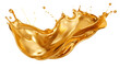 Luxury Gold oil wave Splash. Isolated on Transparent background.	