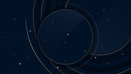 innovation dark blue background with luxury circle, astronomy graphic