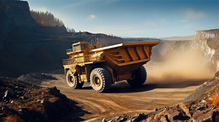Wall Mural - Large trucks for loading in mining, Coal Mining.