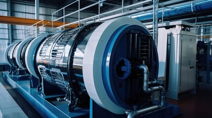 Poster - Vacuum circulation pump with electric generators at power station.