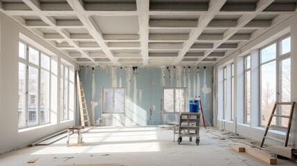 Aufkleber - Home Interior Drywall Construction, Construction place.