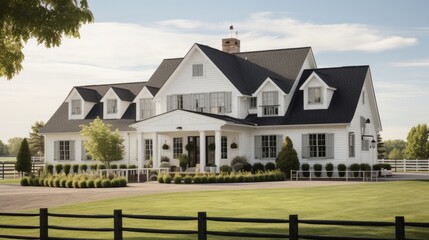 A luxury farmhouse in the midwest