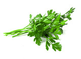Fototapeta  - A bunch of parsley on a white background. Fresh fragrant herbs for cooking.