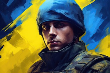 Wall Mural - Illustration of military soldier