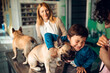 © Marko Geber - Young boy is happy after his dog has no health issues at the veterinary clinic