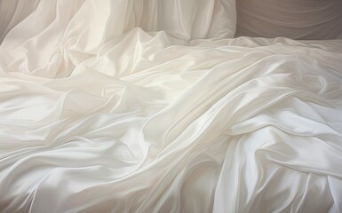 Wall Mural - White sheet on bed