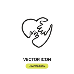 Leinwandbilder - Heart icon vector. Linear-style sign for mobile concept and web design. Heart symbol illustration. Pixel vector graphics - Vector.
