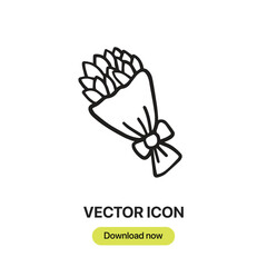 Poster - Bouquet icon vector. Linear-style sign for mobile concept and web design. Bouquet symbol illustration. Pixel vector graphics - Vector.