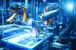smart industry robot arms for digital factory production technology ai generate