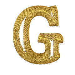 Symbol made of gold dollar signs. letter g