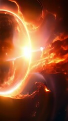 Wall Mural - beyond the earths protective boundary, the ceaseless solar wind fiercely clashes with the unseen par
