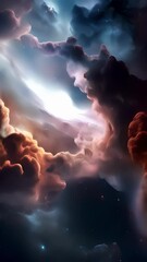 Wall Mural - a spellbinding image capturing the immense scale of interstellar clouds, as their condensed matter i