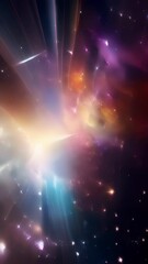Wall Mural - behold an ethereal snapshot showcasing cosmic rays cascading through interstellar space, their trans