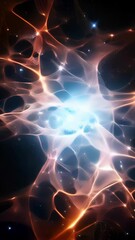 Wall Mural - a captivating snapshot unveiling the enigmatic spiderweblike pattern of glistening star s and lumino