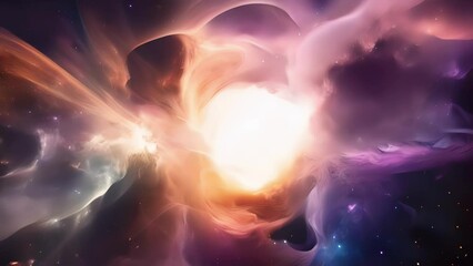 Wall Mural - a massive, vibrant nebula pulsates with energy, its ethereal beauty illuminated by magnetic fields t