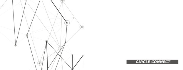 Leinwandbilder - Abstract connecting dots and lines. Polygonal creative background. Geometric futuristic technology network structure. Vector illustration