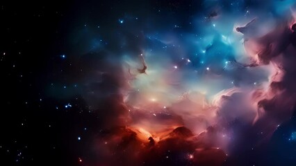 Wall Mural - a breathtaking panorama of a distant galaxy, embedded within a massive cosmic cloud, with interstell