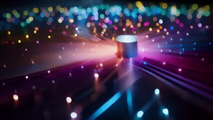 Wall Mural - a closeup image showcasing an intricate network of fiber optics integrated into a sophisticated cosm