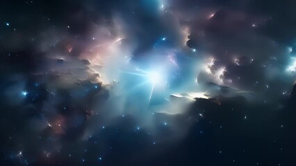 Wall Mural - in a tapestry of cosmic beauty, specks of dust suspended in the vastness of space lend their intrica