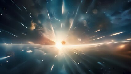 Wall Mural - in a captivating celestial spectacle, ethereal beams of light converge in a breathtaking display, sh