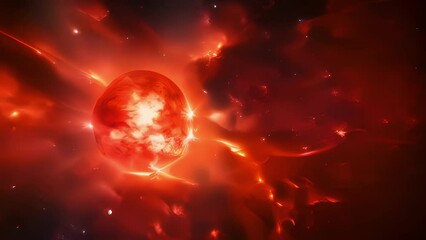 Wall Mural - illuminating its cosmic surroundings, a gargantuan red giant reveals its aweinspiring expansion with