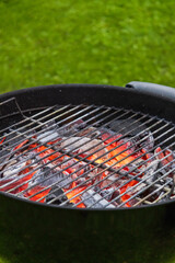 Canvas Print - burning charcoal grill