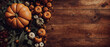 Autumn Bounty: Pumpkins Atop Dark Wood Table