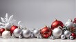 © shri radha - Christmas border decoration isolated with white background