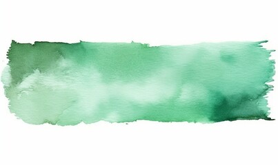 Poster - Pastel Green Brush Strokes Isolated on White Background : Generative AI