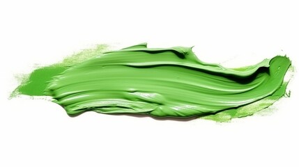 Poster - Pastel Green Brush Strokes Isolated on White Background : Generative AI