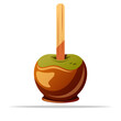 Caramel apple vector isolated illustration