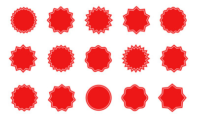 Wall Mural - Red starburst sticker set