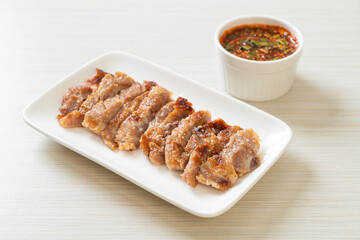 Wall Mural - Grilled Pork Neck with Thai Spicy Sauce