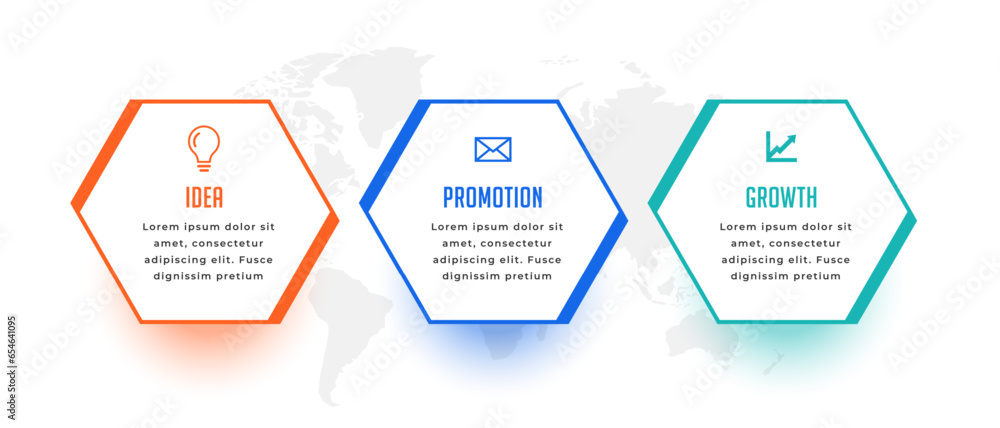 3 step infographic workflow chart layout for data visualization Stock ...