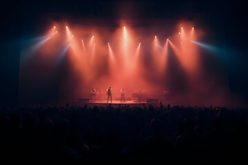 crowd of people dancing at concert	