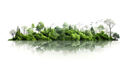 green forest on white background
