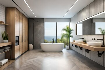 Wall Mural - Toilet interior design ideas, modern bathroom interior design