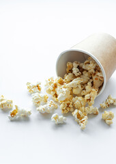 Wall Mural - Popcorn bucket on white background