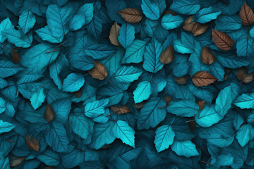 Wall Mural - Turquoise background with autumn foliage