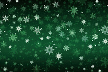 Green Snowflakes Background
