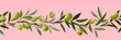 Illustration of fresh olives on pink background