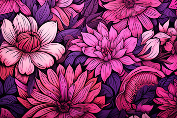 Poster - Flower vibes pink floral vibrant