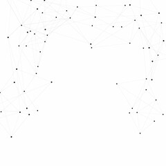 Leinwandbilder - Vector connect lines and dots. Digital business structure. Atom geometric node. Abstract background