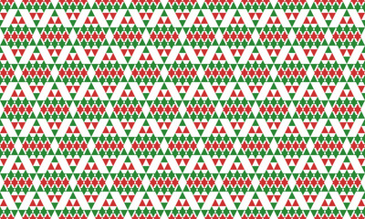 Wall Mural - christmas abstract with red and green triangle seamless pattern. vector repeating texture.