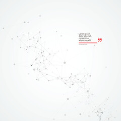 Poster - Connection dots and lines background. Minimal molecule background. Lines network vector technology