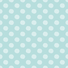 White Polka Dots On Pastel Blue Background