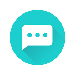 Wall Mural - message text bubble blue circular shadow icon