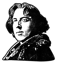 Portrait Of Oscar Wilde As Retro Stencil Illustration With Distressed Grunge Texture Isolated On Transparent Background